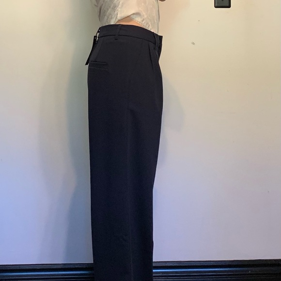 Nasty Gal oversized baggy navy blue trousers with pleats. Size M. New with tags. - Picture 4 of 5
